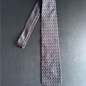 SMITH 100% Silk Men's Geometric Dress Tie in Brown and Blue